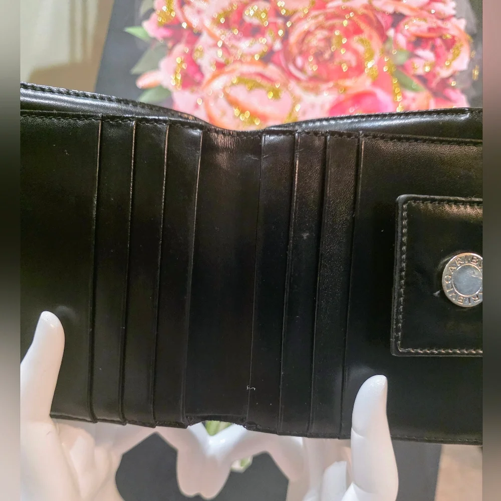 Bvlgari Black Mania Denim & Leather Wallet
